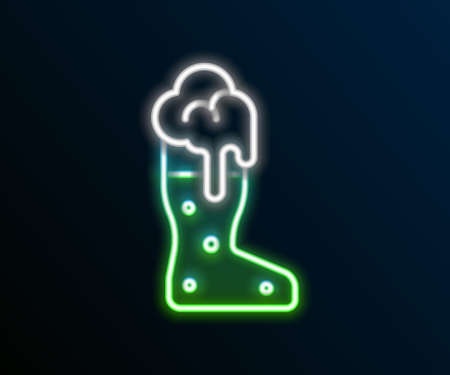 Glowing neon line Boot beer glass icon isolated on black background. Colorful outline concept. Vectorのイラスト素材