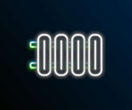 Glowing neon line Heating radiator icon isolated on black background. Colorful outline concept. Vectorのイラスト素材