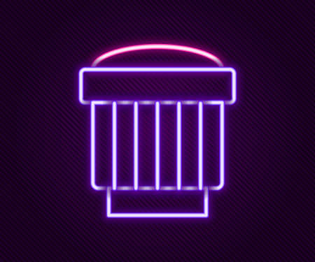 Glowing neon line Camera photo lens icon isolated on black background. Colorful outline concept. Vectorのイラスト素材