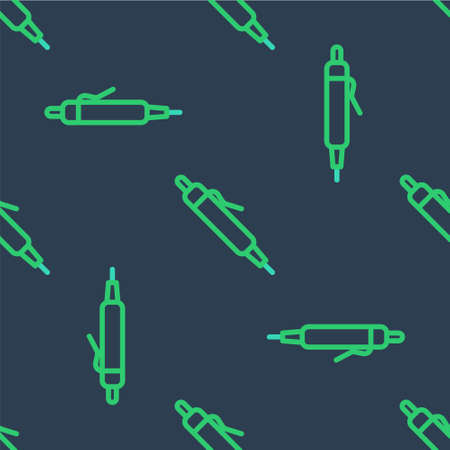 Line Pen icon isolated seamless pattern on blue background. Vectorのイラスト素材