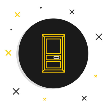 Line Closed door icon isolated on white background. Colorful outline concept. Vectorのイラスト素材