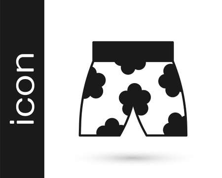 Black Swimming trunks icon isolated on white background. Vectorのイラスト素材