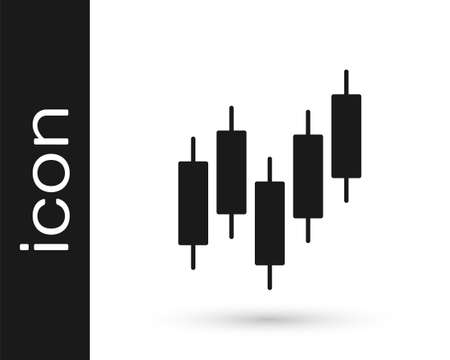 Black Browser with stocks market growth graphs and money icon isolated on white background. Monitor with stock charts arrow on screen. Vectorのイラスト素材
