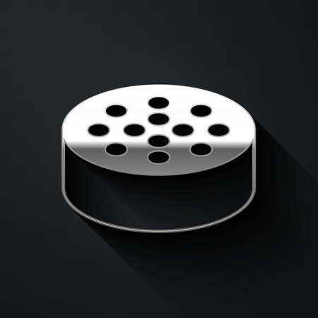Silver Water sensor icon isolated on black background. Long shadow style. Vectorのイラスト素材
