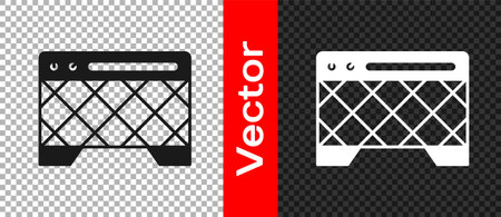 Black Guitar amplifier icon isolated on transparent background. Musical instrument. Vectorのイラスト素材