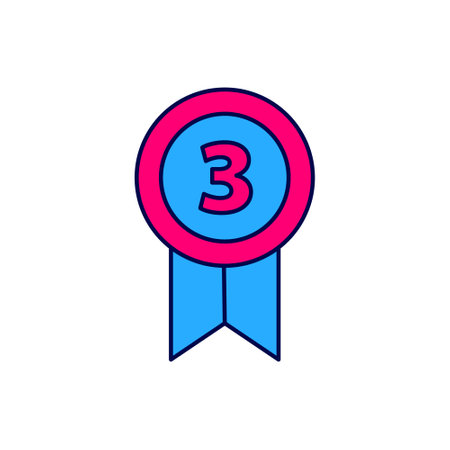 Filled outline Medal icon isolated on white background. Winner achievement sign. Award medal. Vectorのイラスト素材
