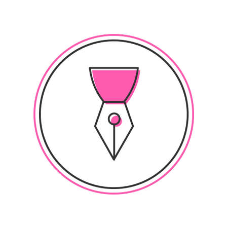 Filled outline Fountain pen nib icon isolated on white background. Pen tool sign. Vectorのイラスト素材