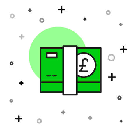 Filled outline Pound sterling money icon isolated on white background. Pound GBP currency symbol. Vectorのイラスト素材