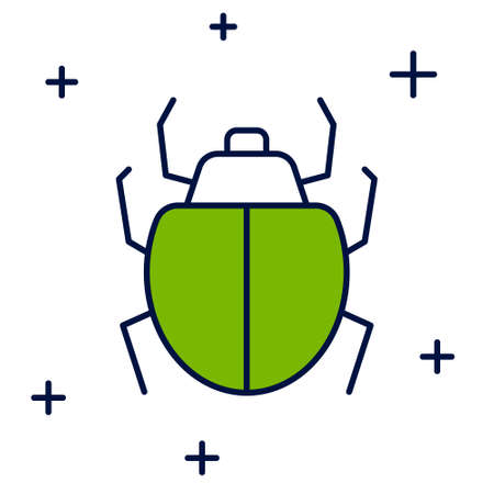 Filled outline Mite icon isolated on white background. Vectorのイラスト素材