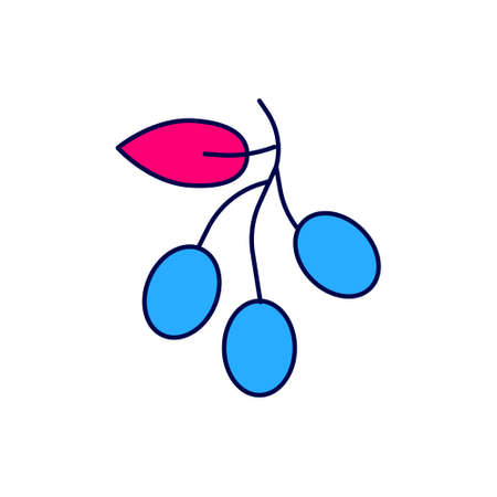 Filled outline Olives branch icon isolated on white background. Vectorのイラスト素材