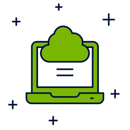 Filled outline Network cloud connection icon isolated on white background. Social technology. Cloud computing concept. Vectorのイラスト素材