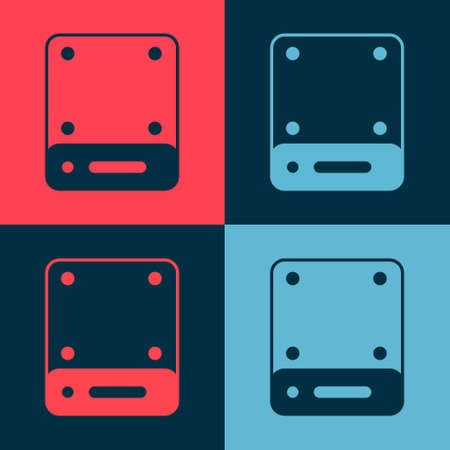 Pop art Server, Data, Web Hosting icon isolated on color background. Vectorのイラスト素材