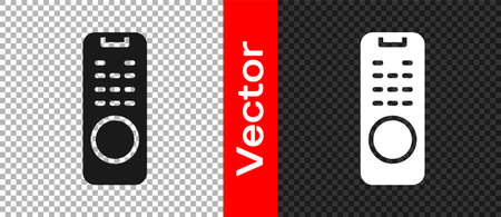 Black Remote control icon isolated on transparent background. Vectorのイラスト素材