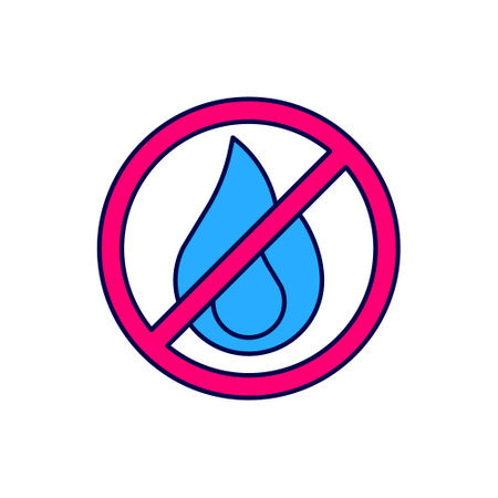 Filled outline No fire icon isolated on white background. Fire prohibition and forbidden. Vectorのイラスト素材