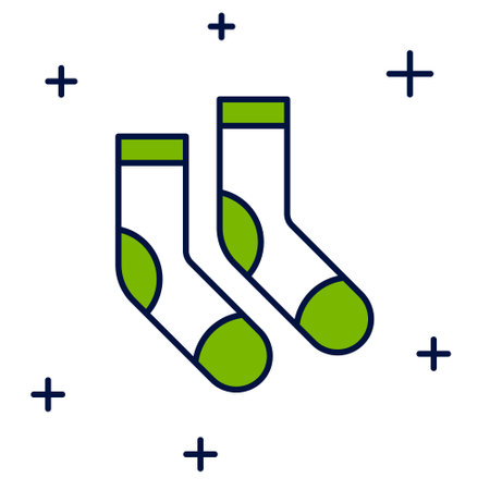 Filled outline Socks icon isolated on white background. Vectorのイラスト素材