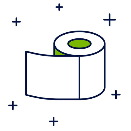 Filled outline Toilet paper roll icon isolated on white background. Vectorのイラスト素材