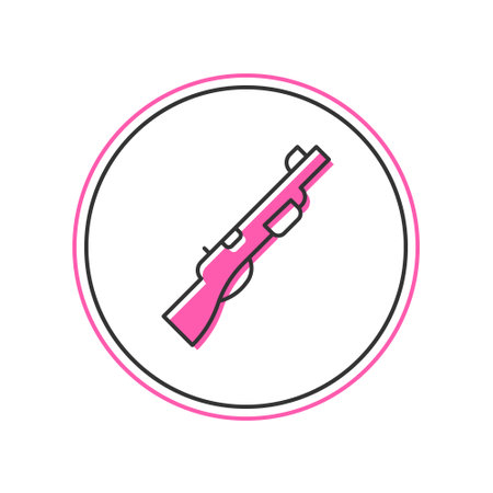 Filled outline Hunting gun icon isolated on white background. Hunting shotgun. Vectorのイラスト素材