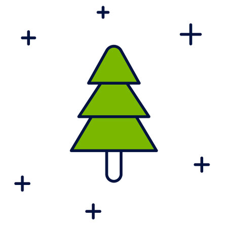 Filled outline Tree icon isolated on white background. Forest symbol. Vectorのイラスト素材