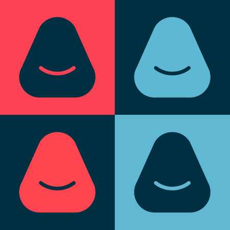Pop art Pouf icon isolated on color background. Soft chair. Bag for the seat. Comfortable furniture armchair. Vectorのイラスト素材