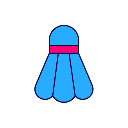 Filled outline Badminton shuttlecock icon isolated on white background. Sport equipment. Vectorのイラスト素材