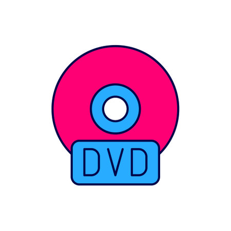 Filled outline CD or DVD disk icon isolated on white background. Compact disc sign. Vectorのイラスト素材