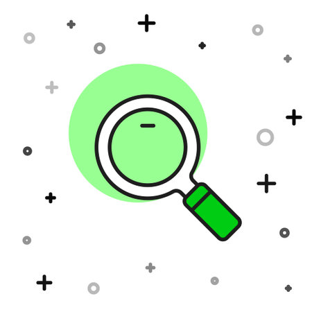 Filled outline Magnifying glass icon isolated on white background. Search, focus, zoom, business symbol. Vectorのイラスト素材