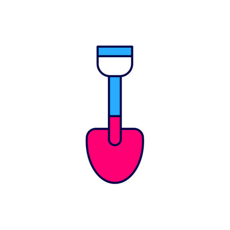 Filled outline Shovel toy icon isolated on white background. Vectorのイラスト素材