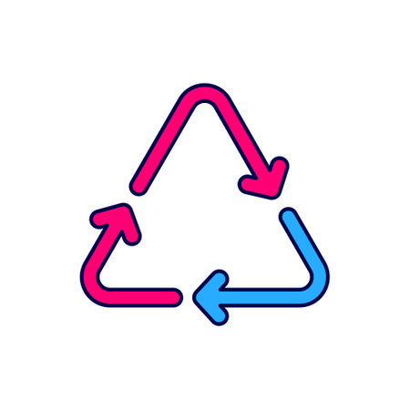 Filled outline Recycle symbol icon isolated on white background. Circular arrow icon. Environment recyclable go green. Vectorのイラスト素材