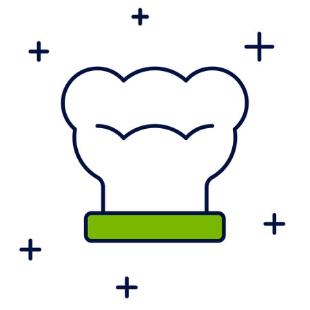 Filled outline Chef hat icon isolated on white background. Cooking symbol. Cooks hat. Vectorのイラスト素材