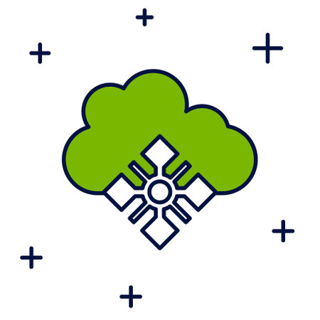 Filled outline Cloud with snow icon isolated on white background. Cloud with snowflakes. Single weather icon. Snowing sign. Vectorのイラスト素材