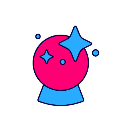 Filled outline Magic ball icon isolated on white background. Crystal ball. Vectorのイラスト素材