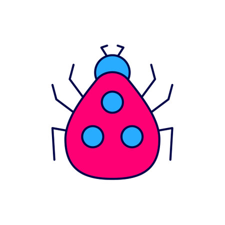 Filled outline Ladybug icon isolated on white background. Vectorのイラスト素材