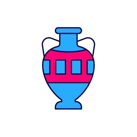 Filled outline Ancient amphorae icon isolated on white background. Vectorのイラスト素材