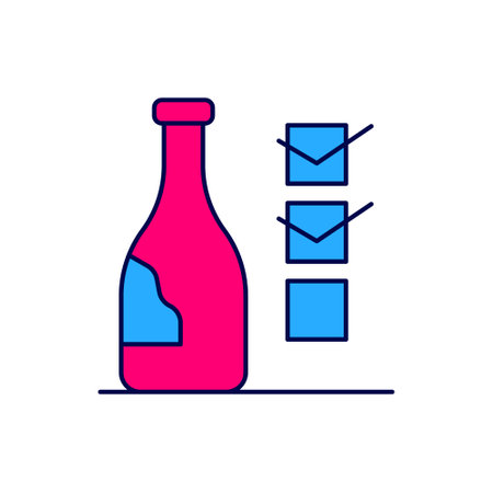 Filled outline Bottle of wine icon isolated on white background. Vectorのイラスト素材