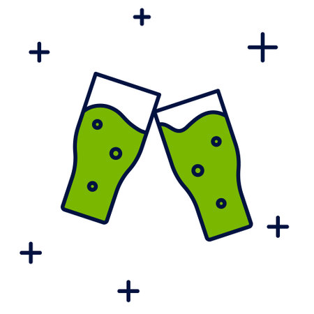 Filled outline Glass of beer icon isolated on white background. Vectorのイラスト素材