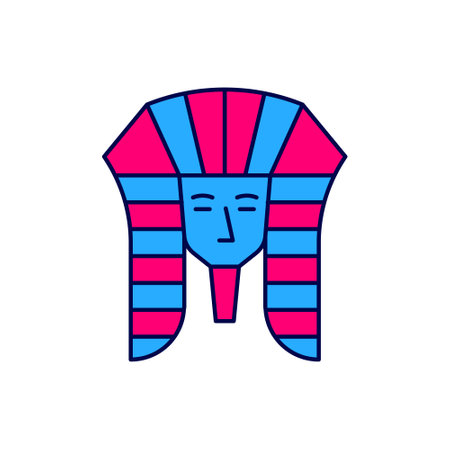 Filled outline Egyptian pharaoh icon isolated on white background. Vectorのイラスト素材