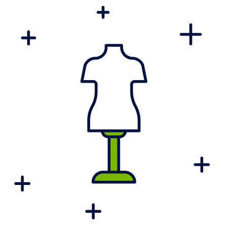 Filled outline Mannequin icon isolated on white background. Tailor dummy. Vectorのイラスト素材