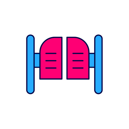 Filled outline Old western swinging saloon door icon isolated on white background. Vectorのイラスト素材