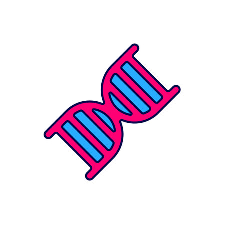 Filled outline DNA symbol icon isolated on white background. Vectorのイラスト素材