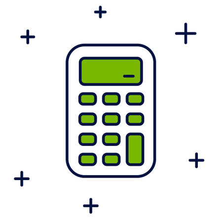 Filled outline Calculator icon isolated on white background. Accounting symbol. Business calculations mathematics education and finance. Vectorのイラスト素材