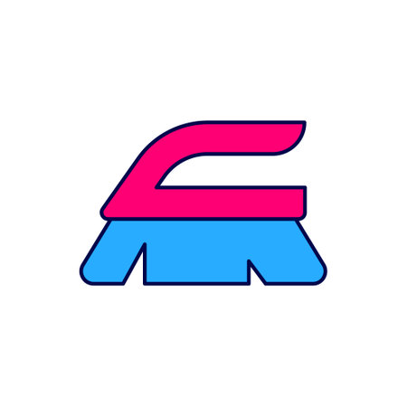 Filled outline Brush for cleaning icon isolated on white background. Cleaning service concept. Vectorのイラスト素材