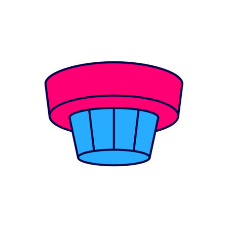 Filled outline Smoke alarm system icon isolated on white background. Smoke detector. Vectorのイラスト素材