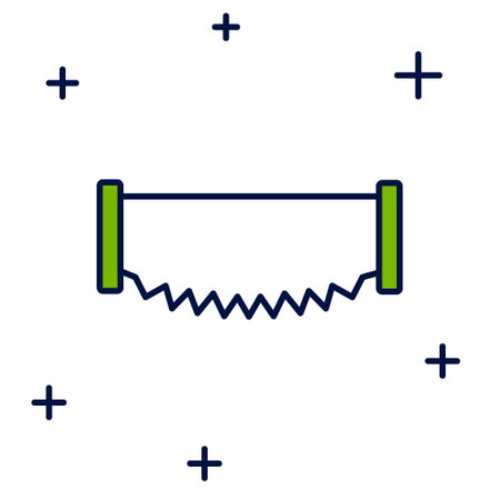 Filled outline Two-handed saw icon isolated on white background. Vectorのイラスト素材