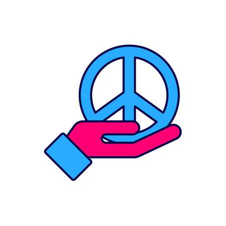 Filled outline Peace icon isolated on white background. Hippie symbol of peace. Vectorのイラスト素材