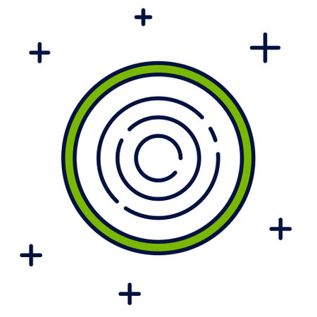 Filled outline Checker game chips icon isolated on white background. Vectorのイラスト素材