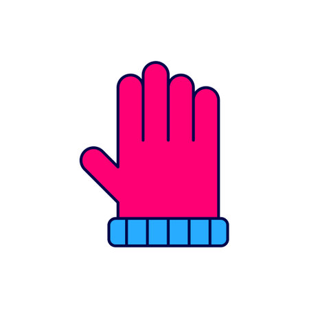 Filled outline Christmas mitten icon isolated on white background. Vectorのイラスト素材