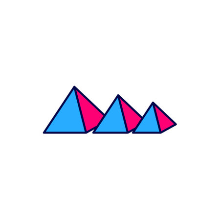 Filled outline Egypt pyramids icon isolated on white background. Symbol of ancient Egypt. Vectorのイラスト素材