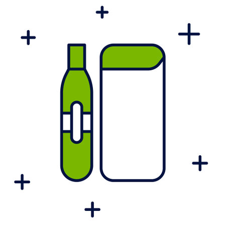 Filled outline Electronic cigarette icon isolated on white background. Vape smoking tool. Vaporizer Device. Vectorのイラスト素材