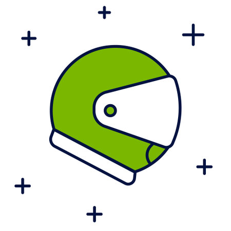 Filled outline Helmet icon isolated on white background. Extreme sport. Sport equipment. Vectorのイラスト素材