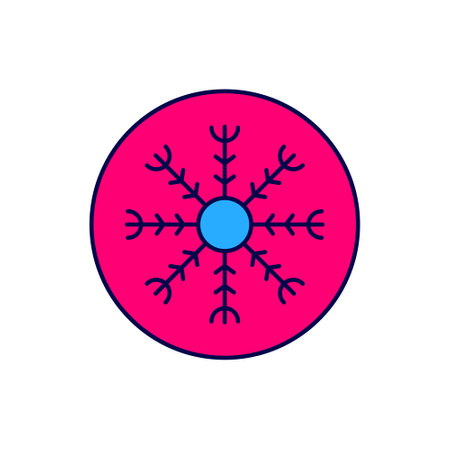 Filled outline Snowflake icon isolated on white background. Vectorのイラスト素材